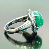 PT900 Natural Jadeite (Type-A) & Diamond Ring