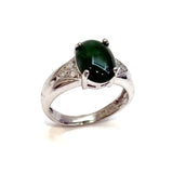 750WG Jade "A" & Diamond Ring