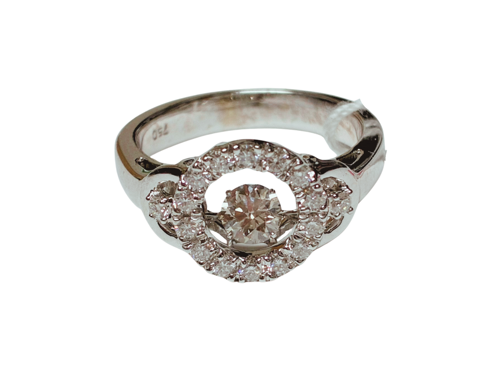 750WG Dancing Diamond Ladys Ring 4.8GM