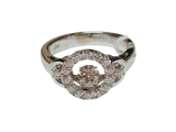 750WG Dancing Diamond Ladys Ring 4.8GM