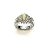 PT900 Chrysoberyl Cat's Eye & Diamond Ring