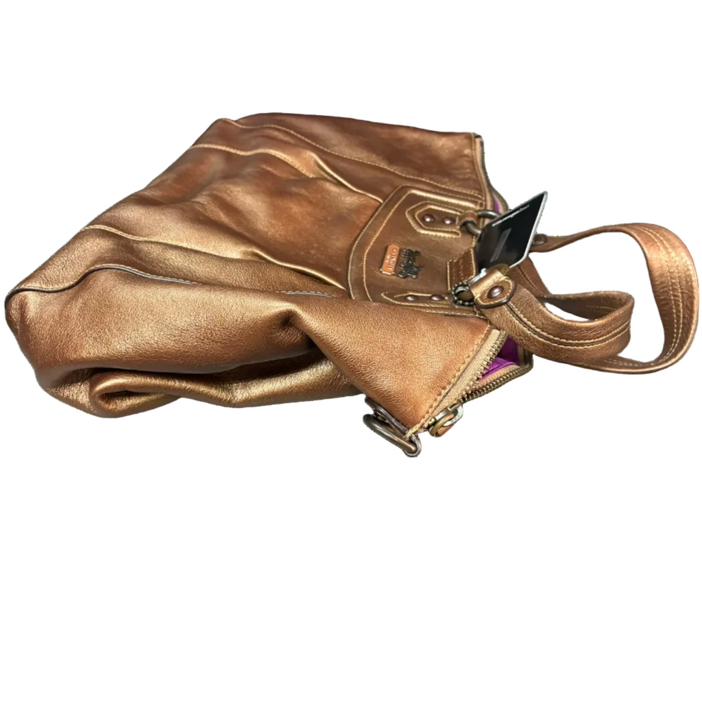 Coach Madison Bronze Leather Satchel