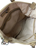 TODS Beige Coated Canvas Leather Trim Cargo Crossbody BAG