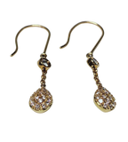 K18 Yellow Gold Diamond Teardrop Drop Earrings 1.68G