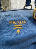 Prada Blue Vitello Daino Leather Bag