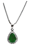 PT900 Emerald Diamond Necklace 7.0G L40.5