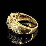 Emerald Diamond 750 Yellow Gold Ring