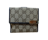 Gucci 257015 Beige GG Canvas French Flap Wallet