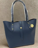 Mel&Co Shoulder Tote Medium Blue With Belt Snap