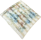 Yves Saint Laurent Silk Scarf  86CM X 86CM  Floral Design Muted Gold And Blue Tones