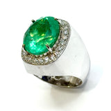 750WG Emerald & Diamond Ring