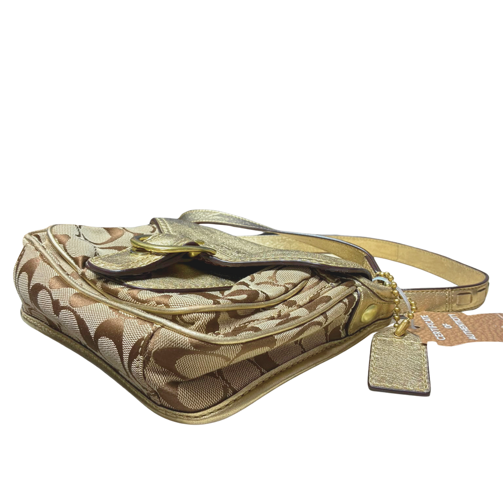 Coach 11593  Bleecker Signature Canvas Mini Buckle Flap Bag
