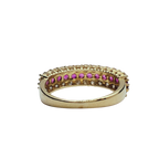 750YG Multi Row Ruby and Diamond Ring 2.3G