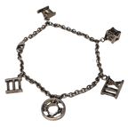 Tiffany And Co Atlas Collection 5 Charm Bracelet 10.5GM