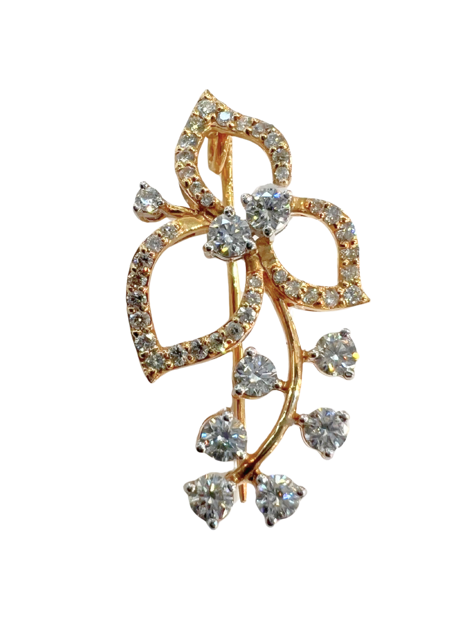 Yellow Gold Diamond Brooch Main image