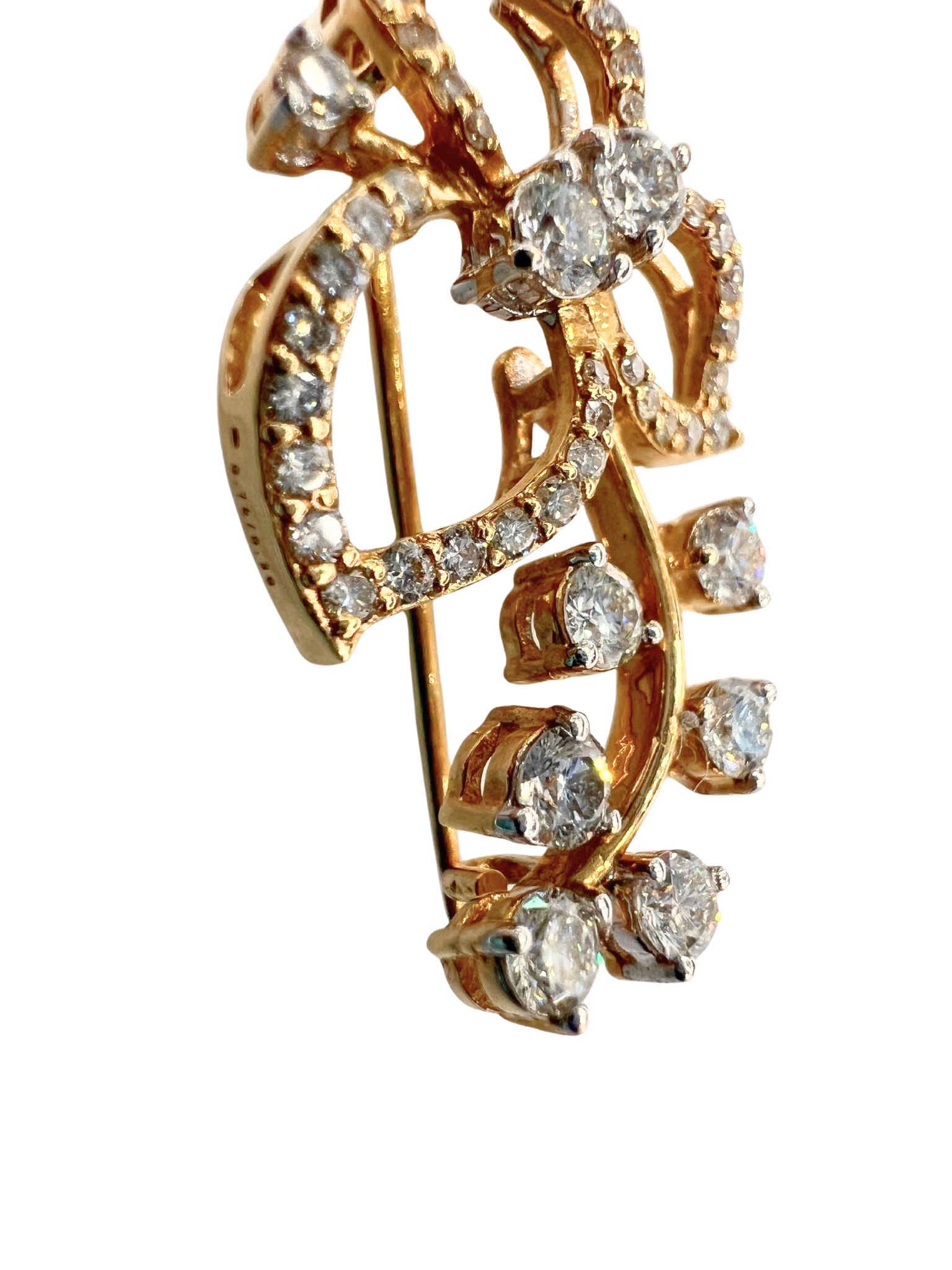 Yellow Gold Diamond Brooch Secondary image