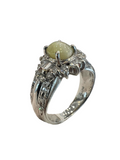 Chrysoberyl Cat's Eye Diamond Platinum Ring