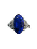 Black Opal Platinum Diamond Ring