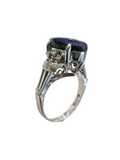 Black Opal Platinum Diamond Ring