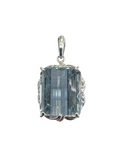 Blue Topaz Platinum Diamond Pendant