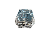 Blue Topaz Platinum Diamond Pendant