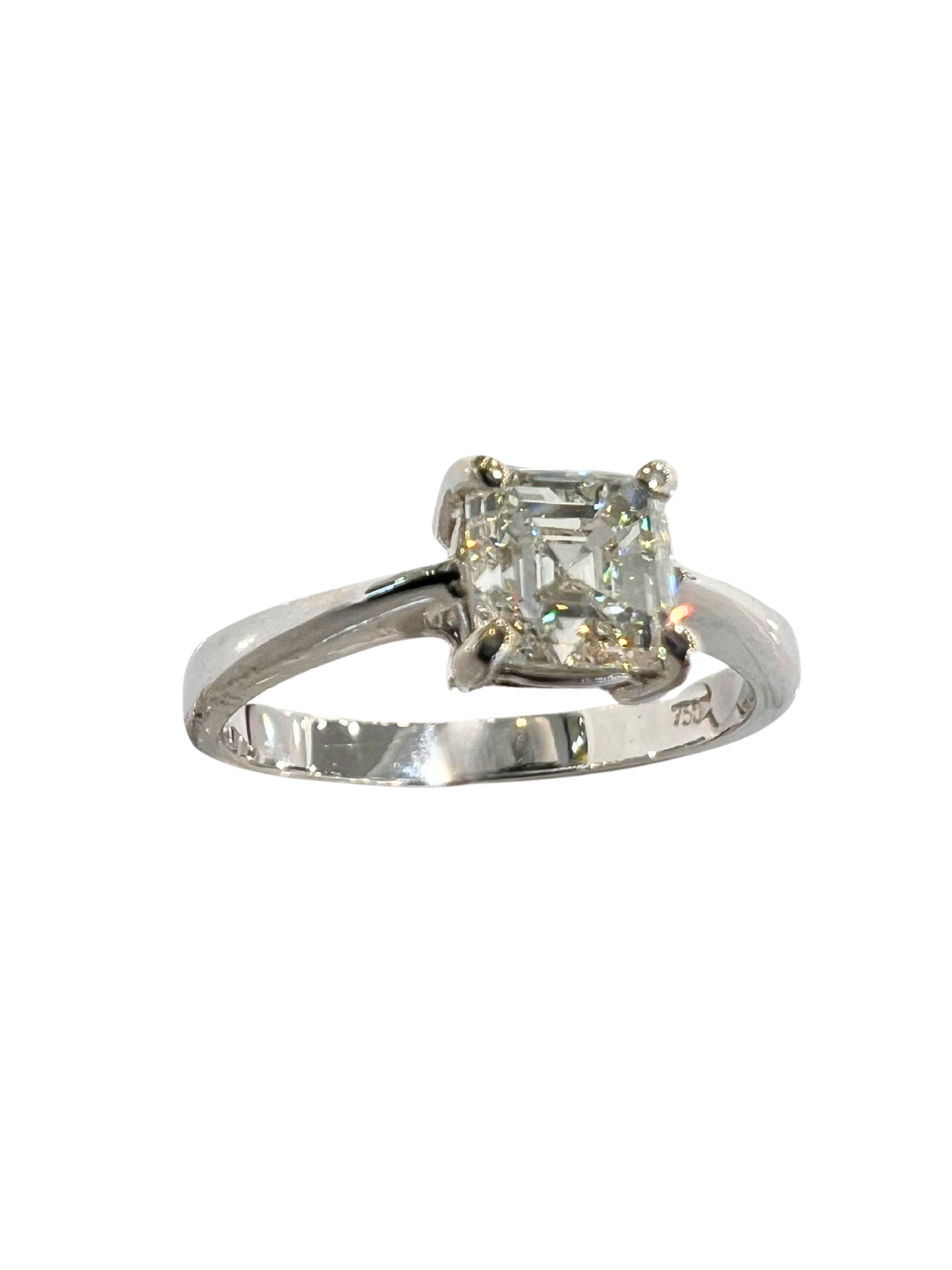 Asscher Cut 1.00 Carat Solitaire Diamond Ring Secondary image