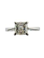 Asscher Cut 1.00 Carat Solitaire Diamond Ring
