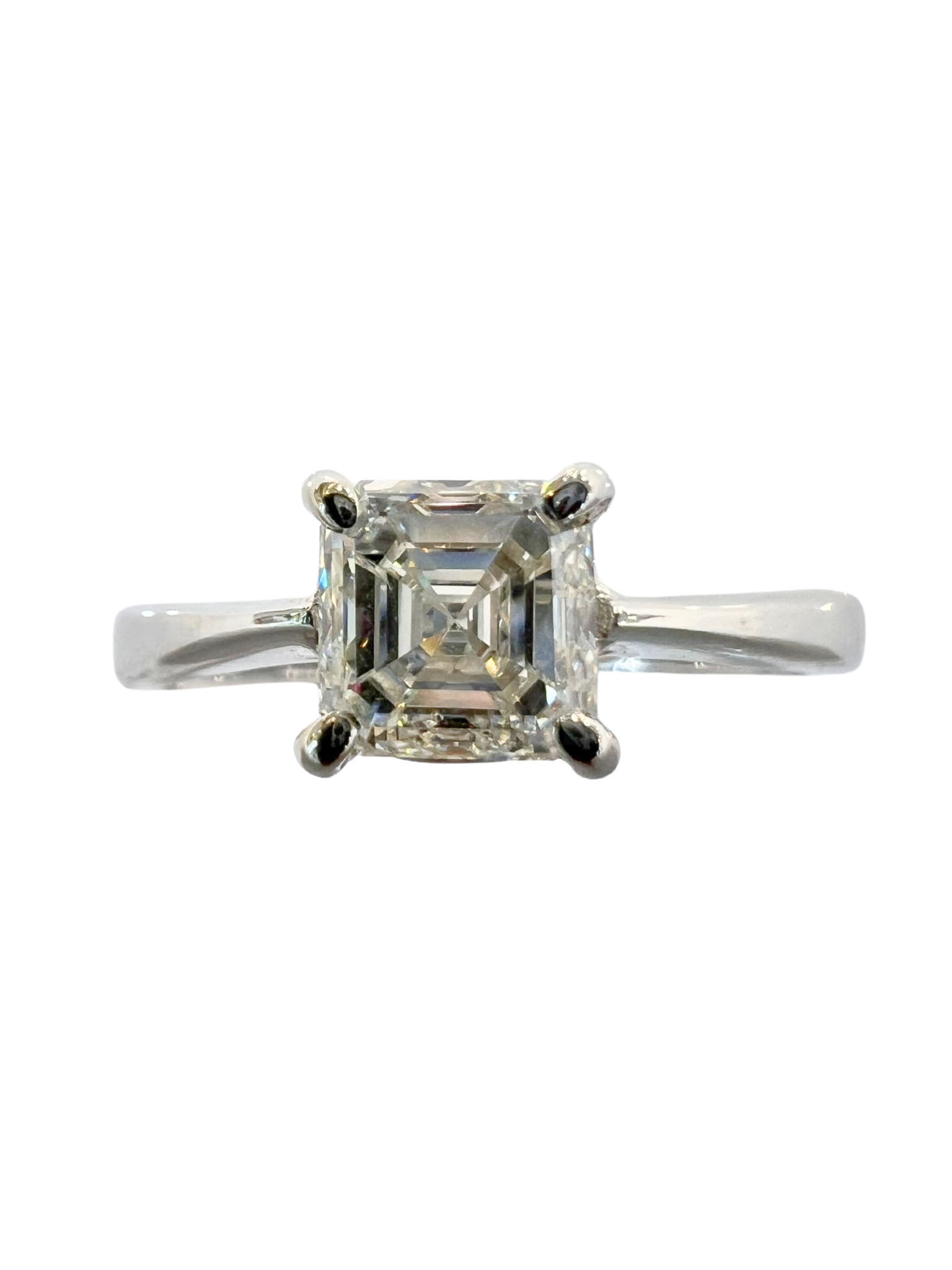 Asscher Cut 1.00 Carat Solitaire Diamond Ring