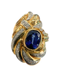 Royal Blue Sapphire Diamond Ring