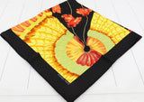 Hermes Yellow and Black Silk Scarf