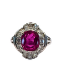 Ruby Platinum Diamond Ring