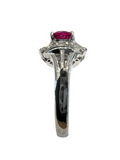 Ruby Platinum Diamond Ring