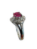 Ruby Platinum Diamond Ring