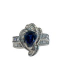 Blue Sapphire Diamond Platinum Ring