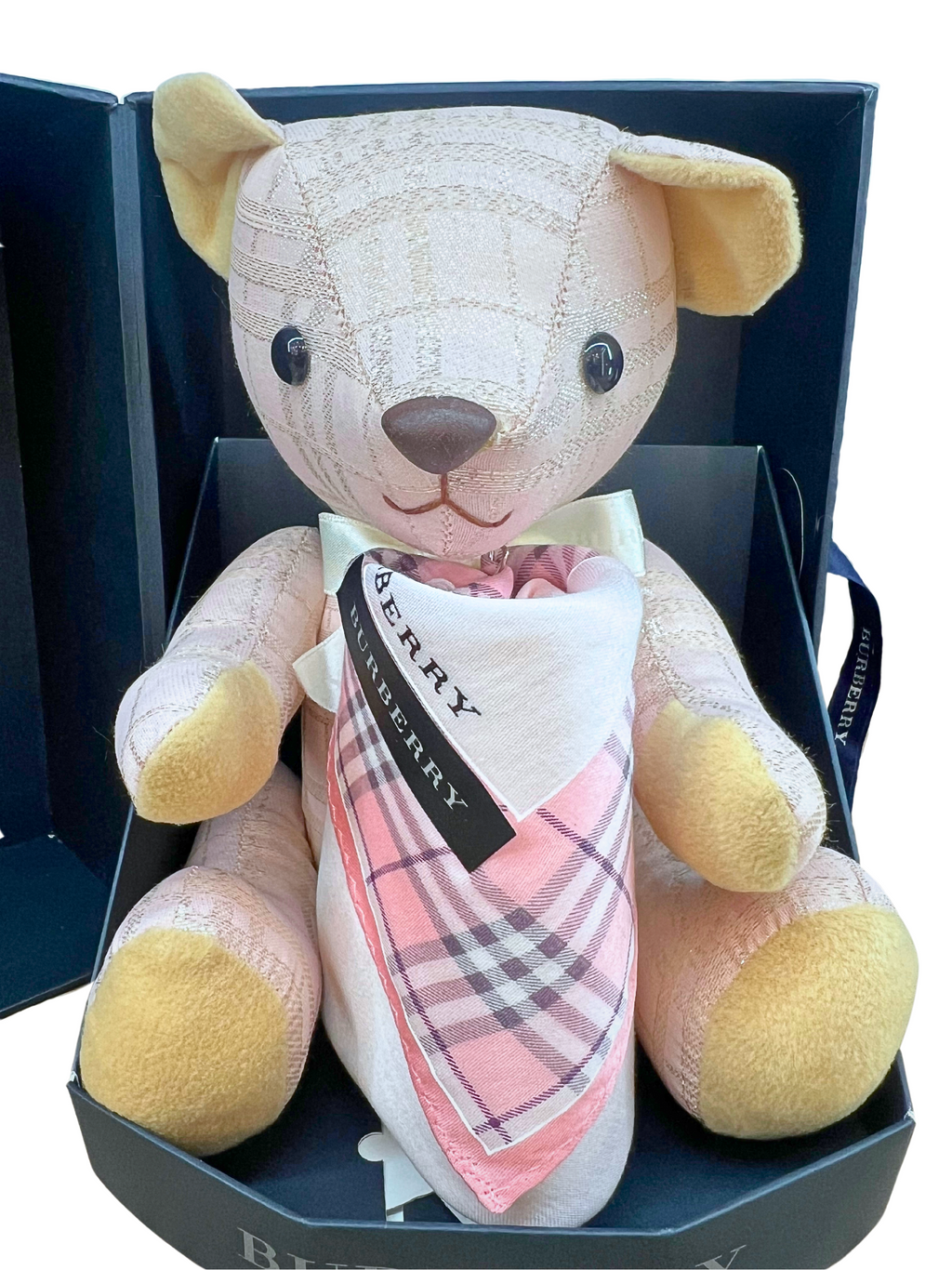 Burberry Teddy Bear With Handkerchief  Set
