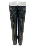 Darryl Leather Heeled Long Boots