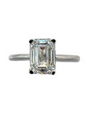 18KWG Solitaire Emerald Cut DIamond=1cts Ring