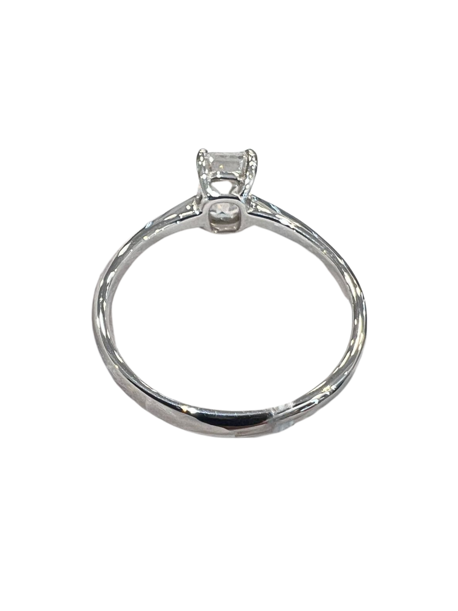 18KWG Solitaire Emerald Cut DIamond=1cts Ring