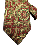 Christian Dior Red And Gold Paisley Pattern Necktie