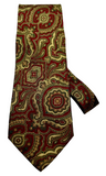 Christian Dior Red And Gold Paisley Pattern Necktie