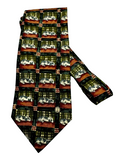 Dunhill Brown Green And Black Sleeping Dog Design Necktie