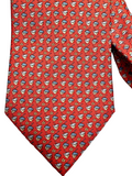 Salvatore Ferragamo Reddish Orange Colour With Berries Pattern Necktie