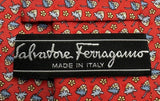 Salvatore Ferragamo Reddish Orange Colour With Berries Pattern Necktie