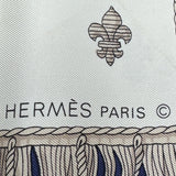 Hermes Carre 90 Vue Decarrosse De La Gold & Naby Blue Colour 88x88 Scarf