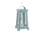 Stonebriar Blue Wooden Tea Light Candle Lantern