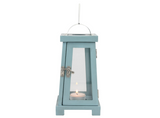 Stonebriar Blue Wooden Tea Light Candle Lantern