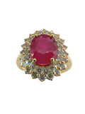 18KYG 2.42 Carat Ruby Diamond Ring