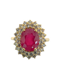 18KYG 2.42 Carat Ruby Diamond Ring