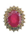 18KYG 2.42 Carat Ruby Diamond Ring