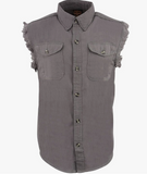 Milwaukee Leather Sleeveless Denim Shirt